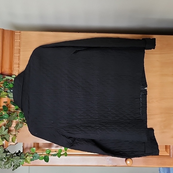 Merona black quilted chore jacket zip button closure women's size small - Picture 11 of 12